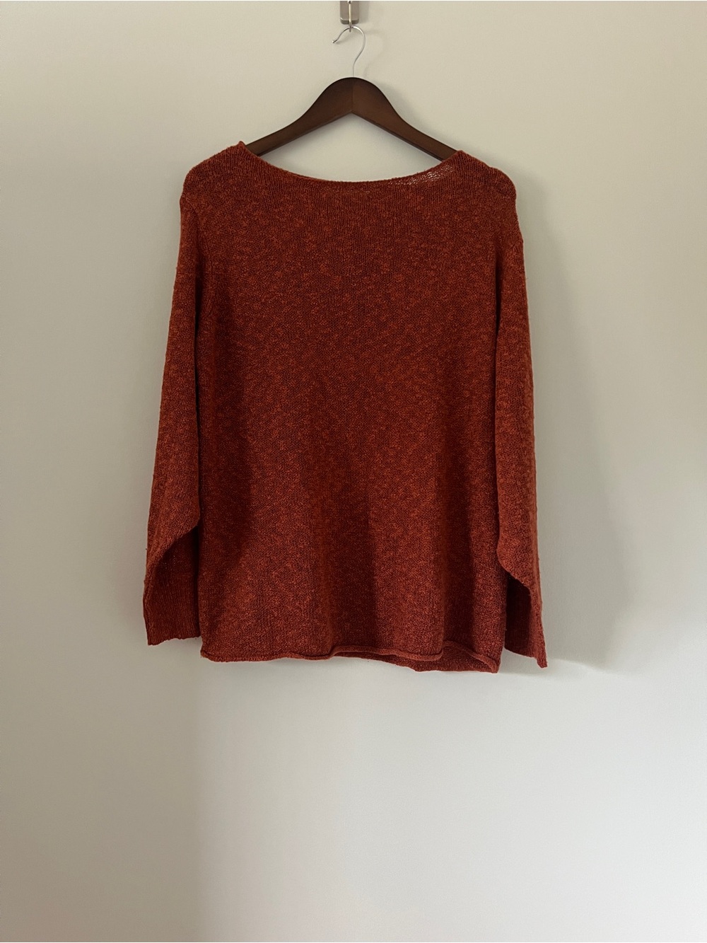 Zara Knit Long Sleeve Rust Color Sweater Size Small Oversized Fall Autumn